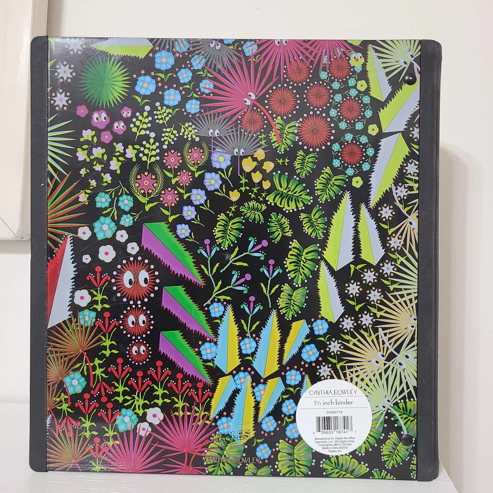Cynthia Rowley Black and Floral Multicolor 3-Ring 1 1/2 Inch Binder